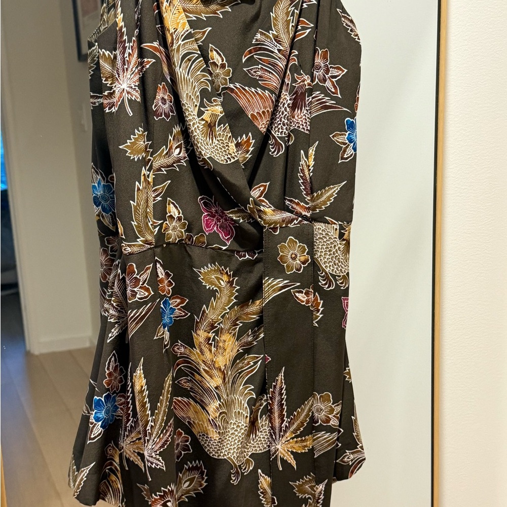 Sandro Silk Printed Wrap Romper - Picture 4 of 5